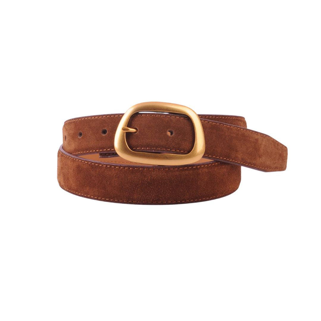 Suede Belt With Organic Shape
