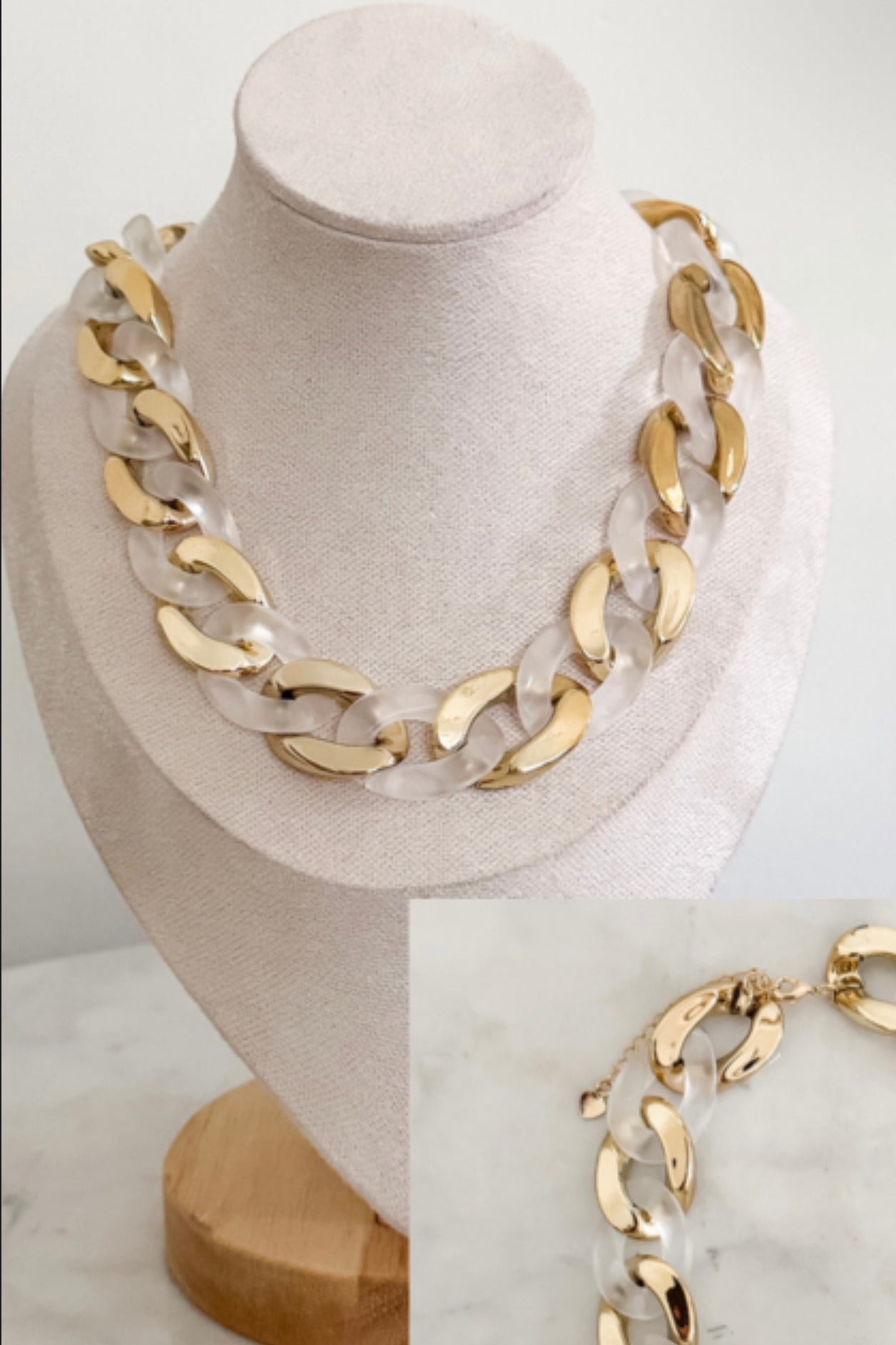 Gold + Clear Acrylic Cable Chain