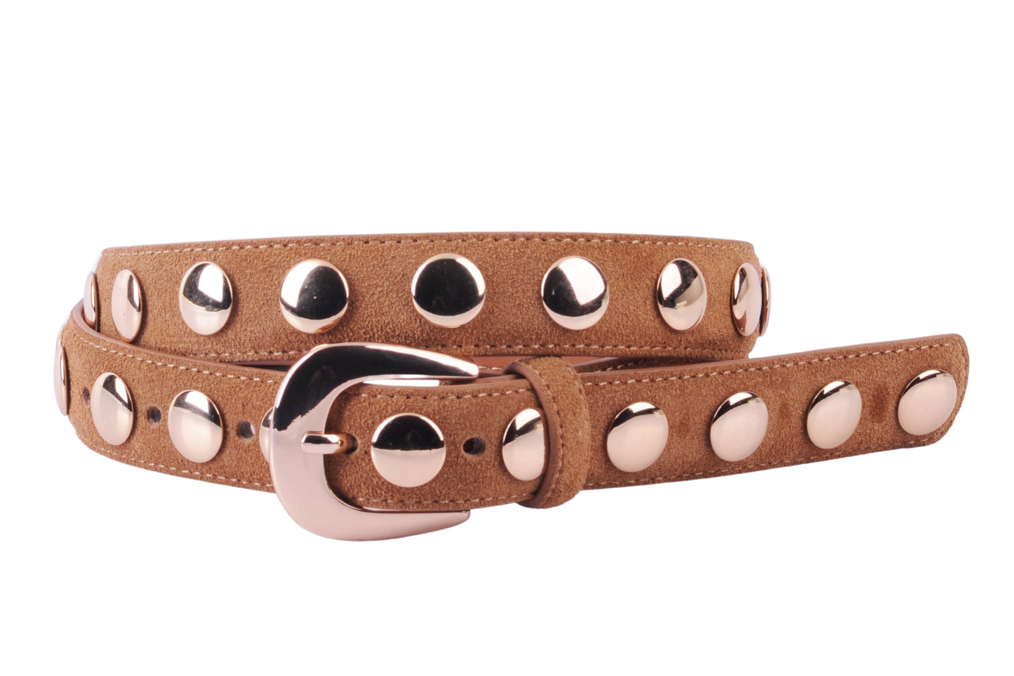 Suede Belt with Wide Studs