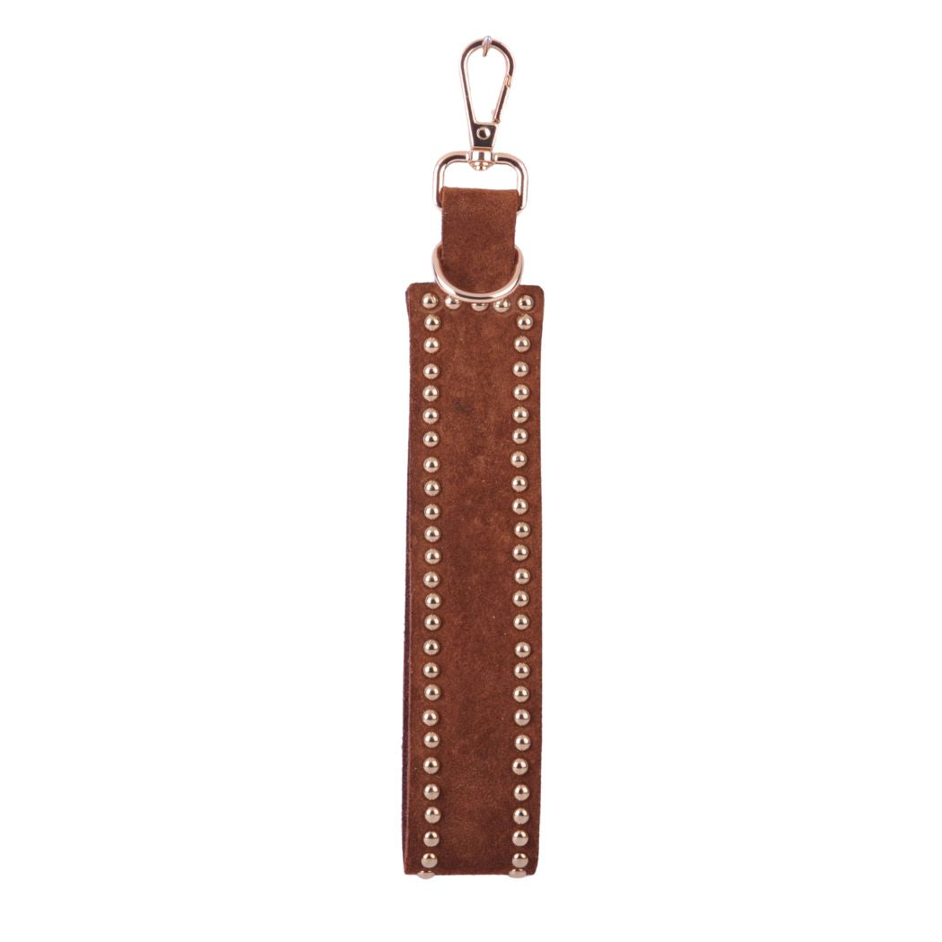 Suede Studded Keychain