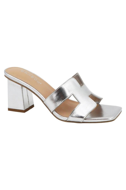Remi Block Heel - Silver