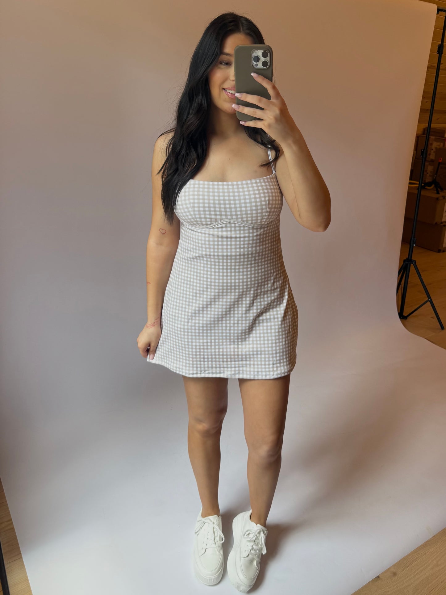 Sweetheart Gingham Athletic Dress