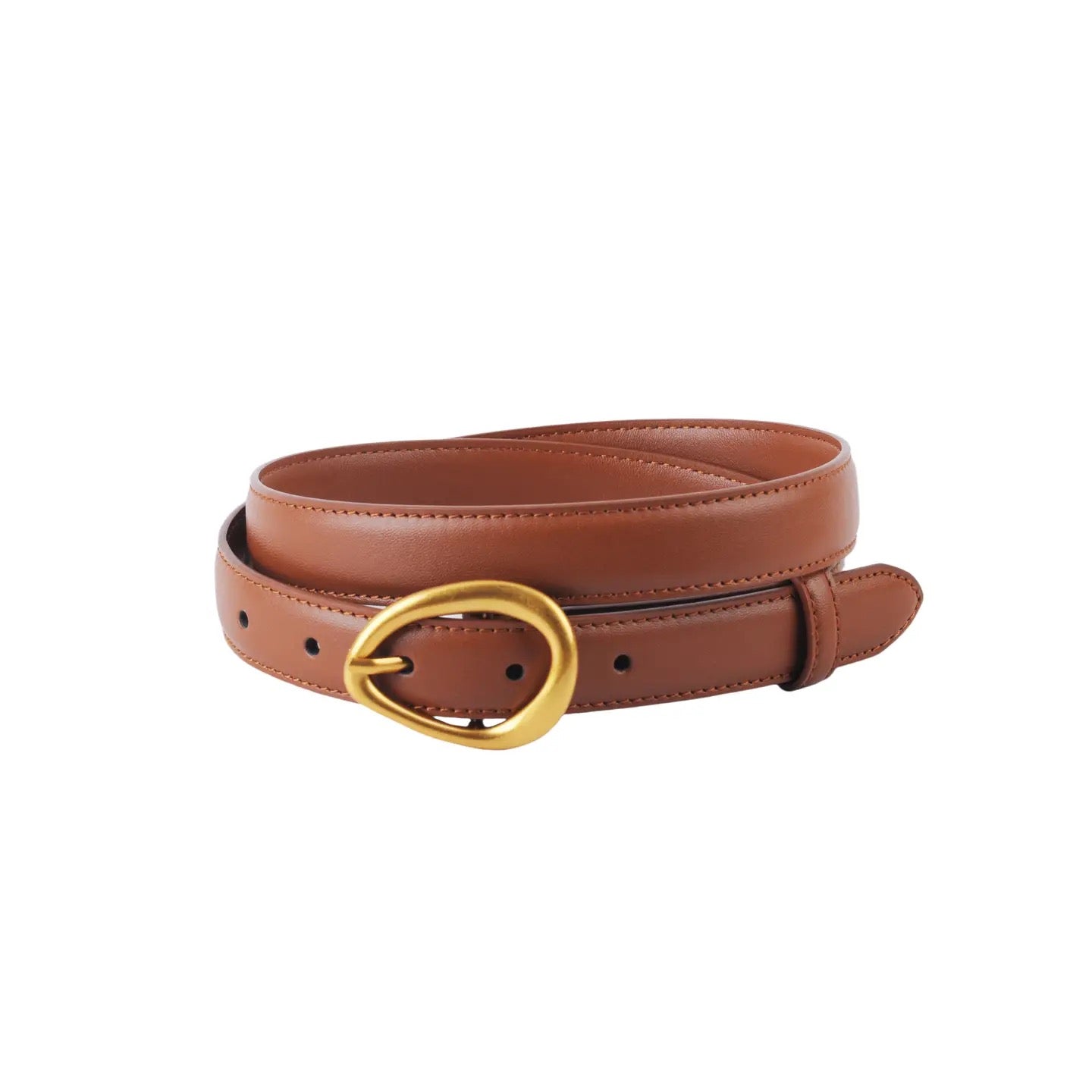 Basic Asymmetrical Circular Buckle -Tan